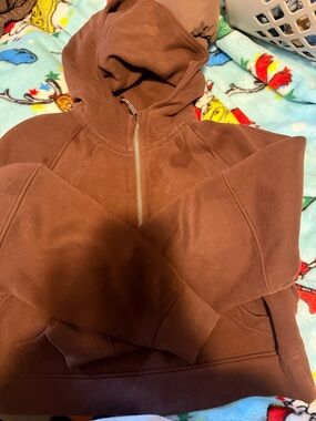 lululemon athletica Brown Half-Zip Hoodie Sweater